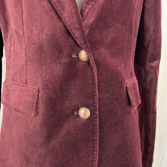 Uniqlo X Ines De La Fressange burgundy velvet blazer - Picture 4 of 9